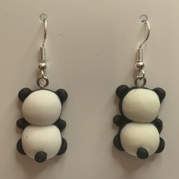 Panda Earring, Panda Bear Jewelry, Gift, Panda Jewelry, Silly Animal Earring - Picture 9 of 9